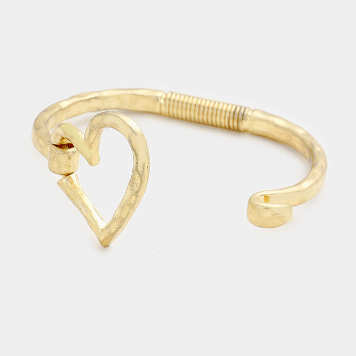 Hammered Metal Heart Bracelet