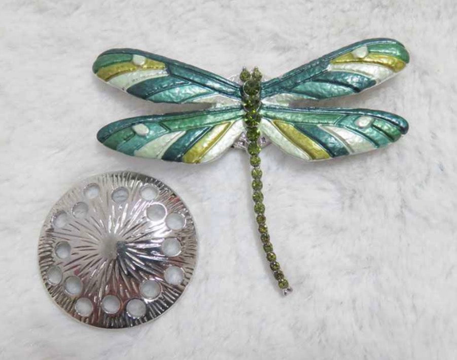 Olive Dragonfly Brooch