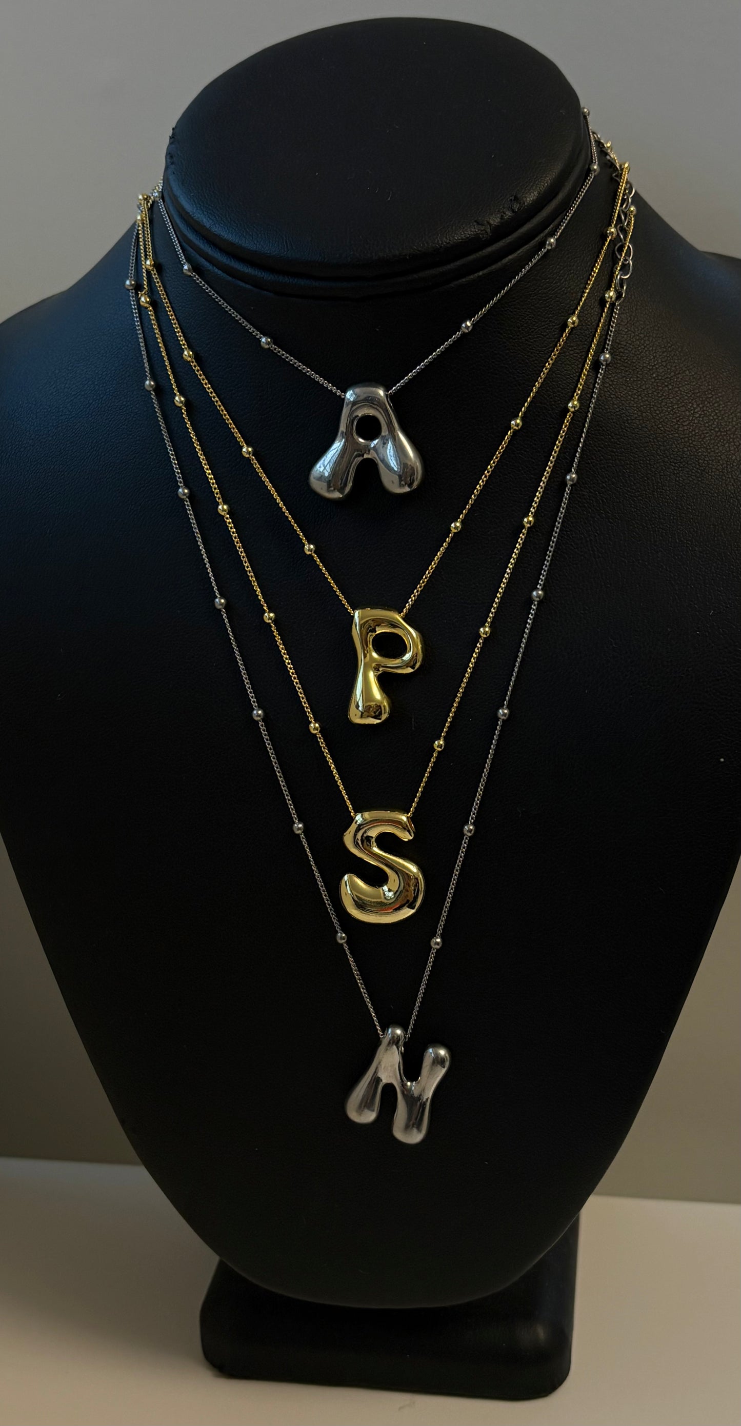 White Gold Bubble Initial