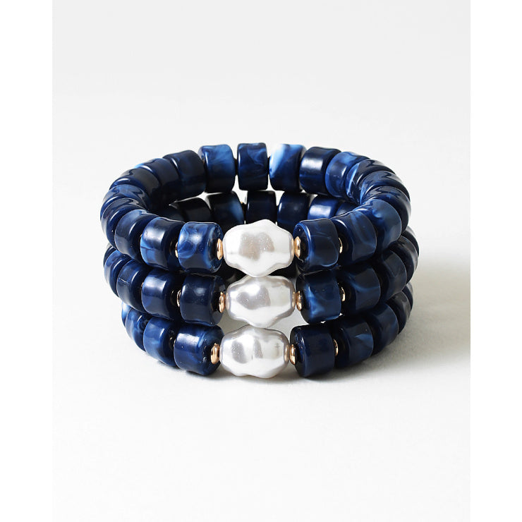 Solitarie Pearl Bracelet Set