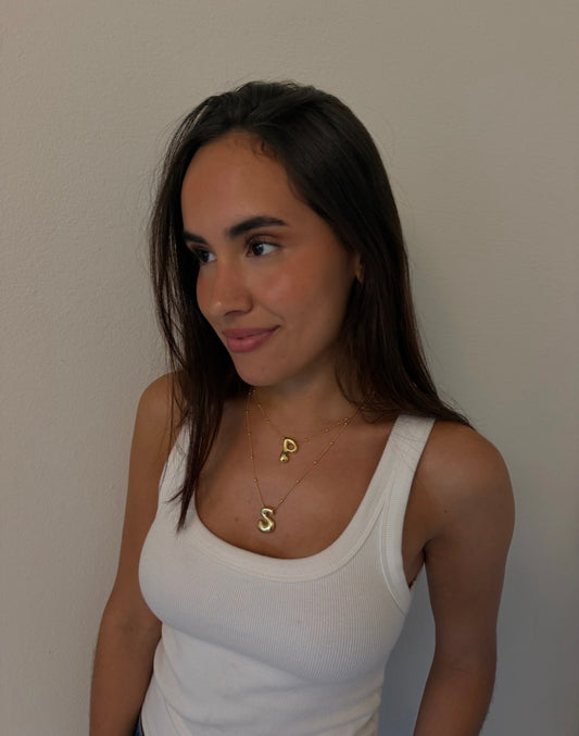 14K Gold Dipped Bubble Initial