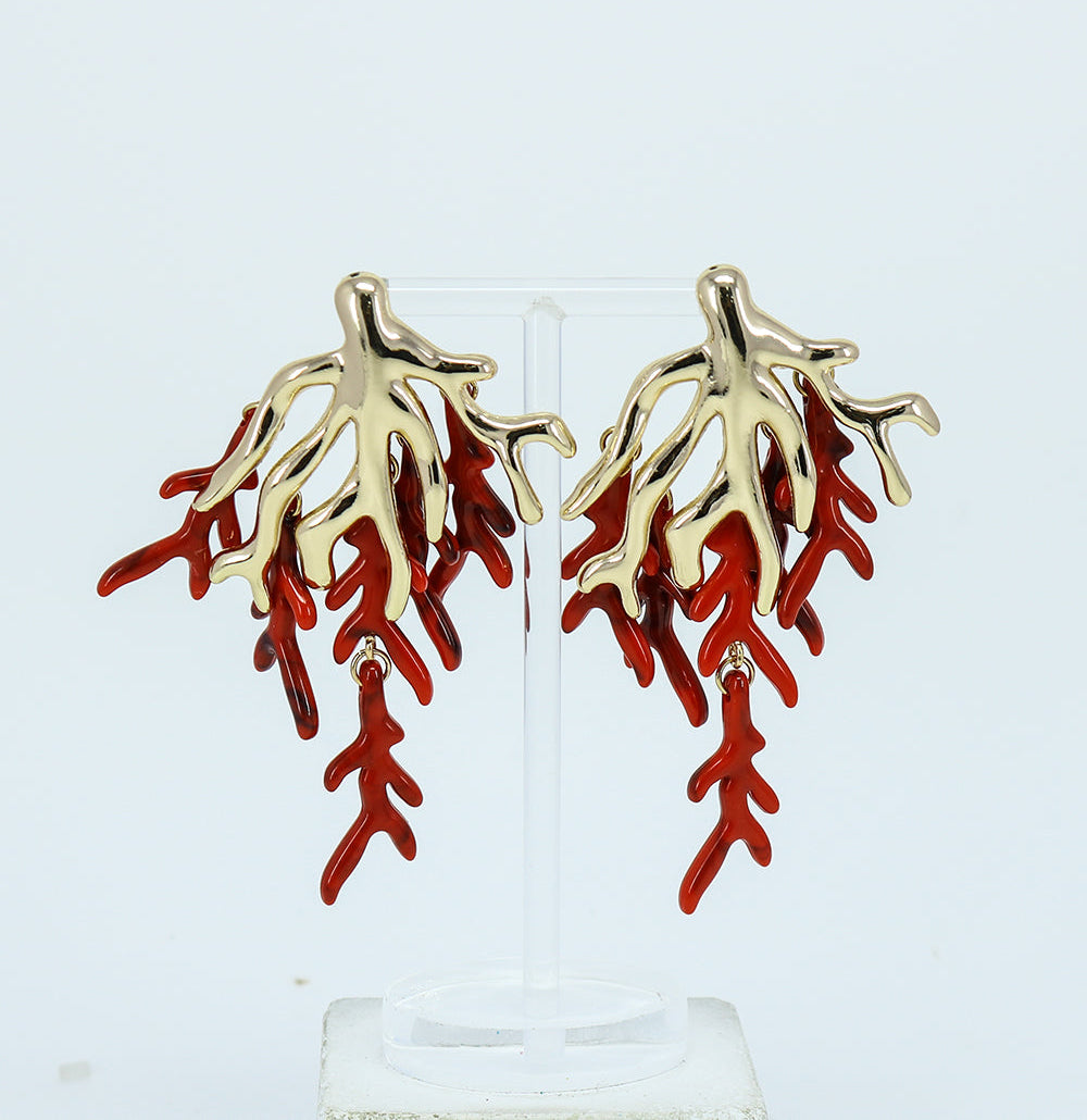 Caribbean Coral Earrings