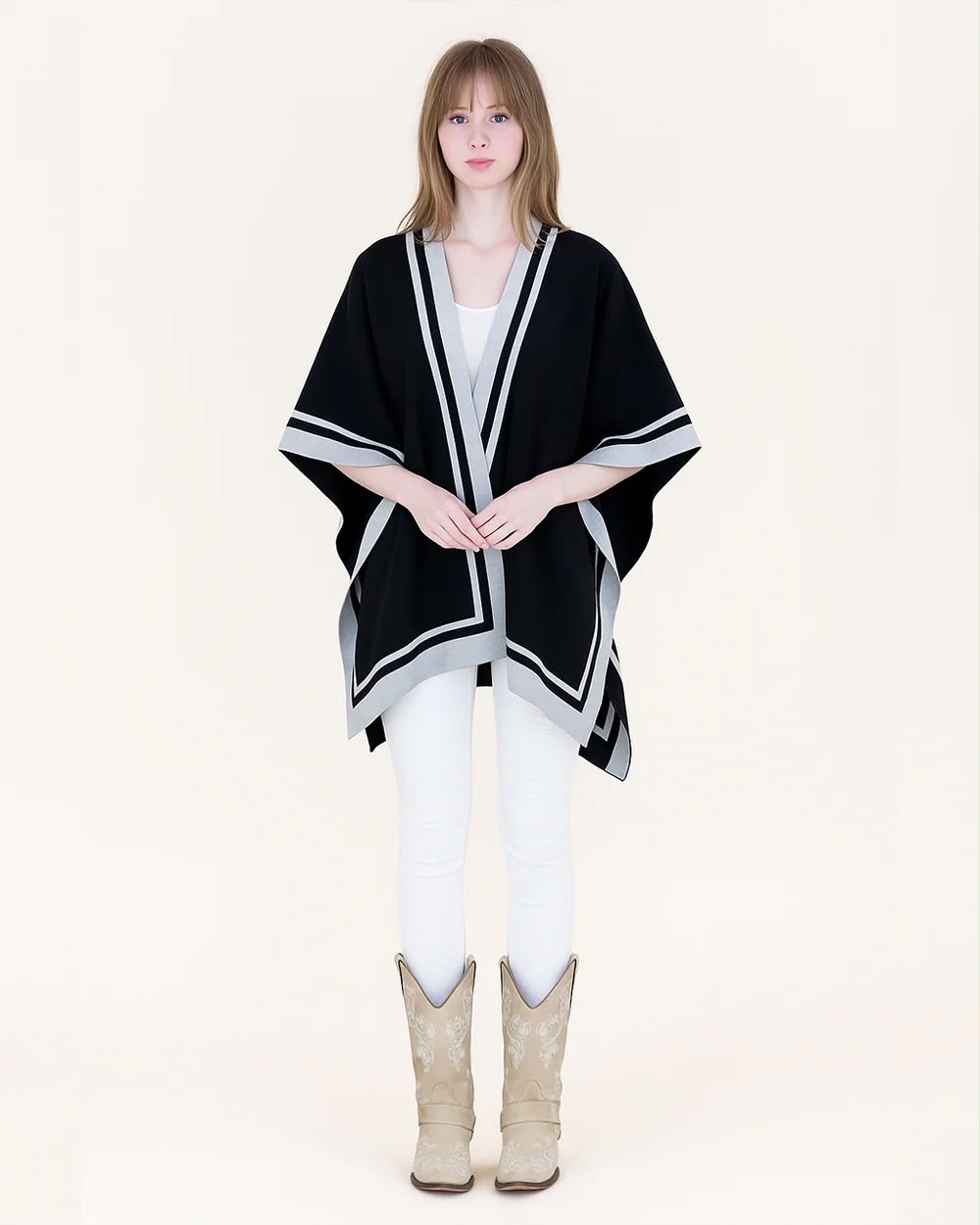 Colorblocked Ruana