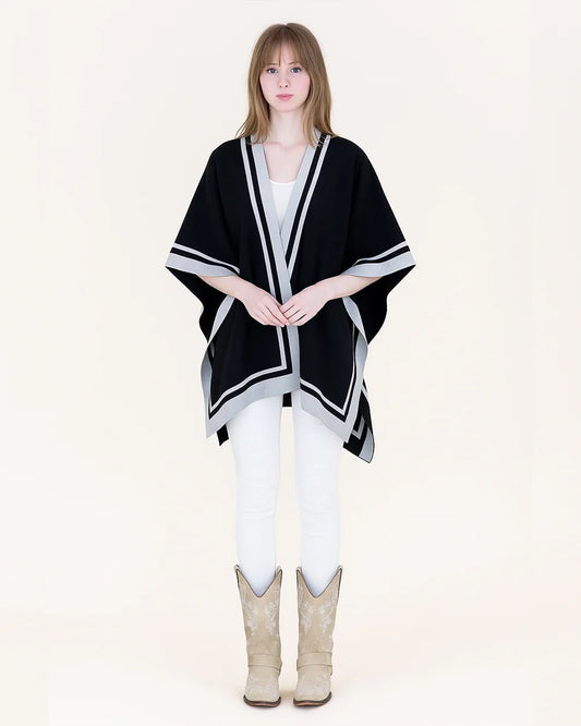 Colorblocked Ruana