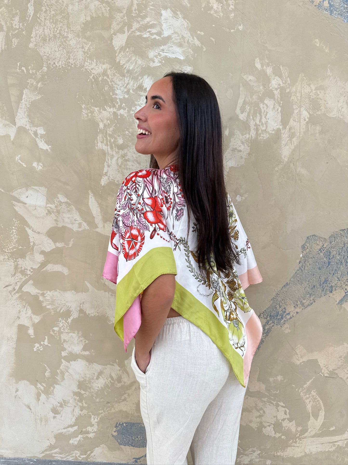 Satin Scarf Poncho