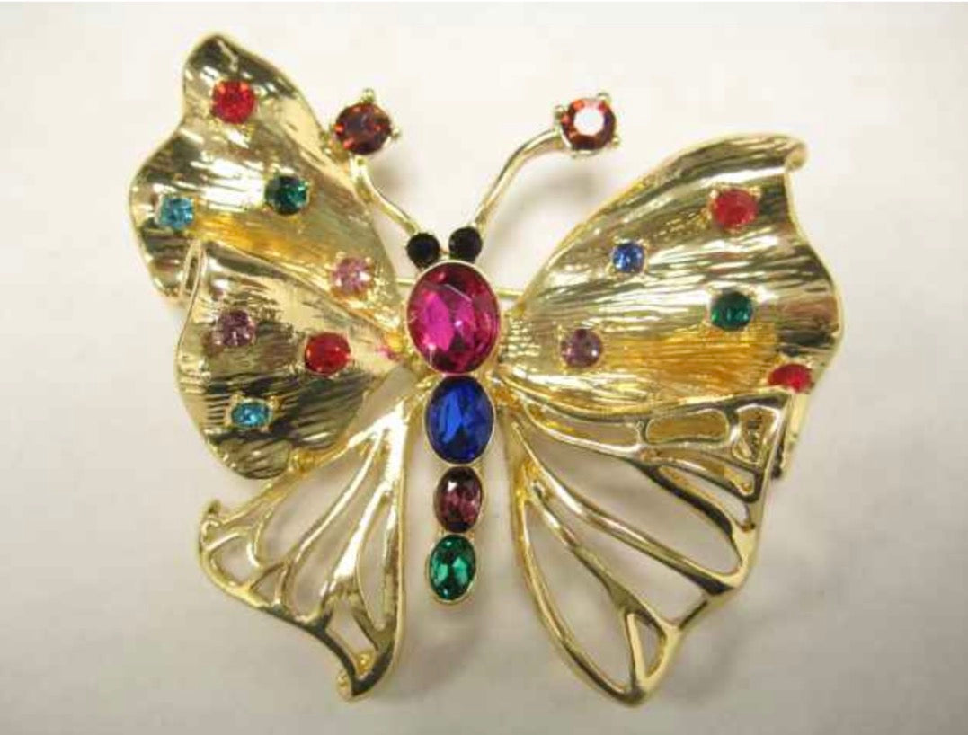 Crystal Monarch Brooch