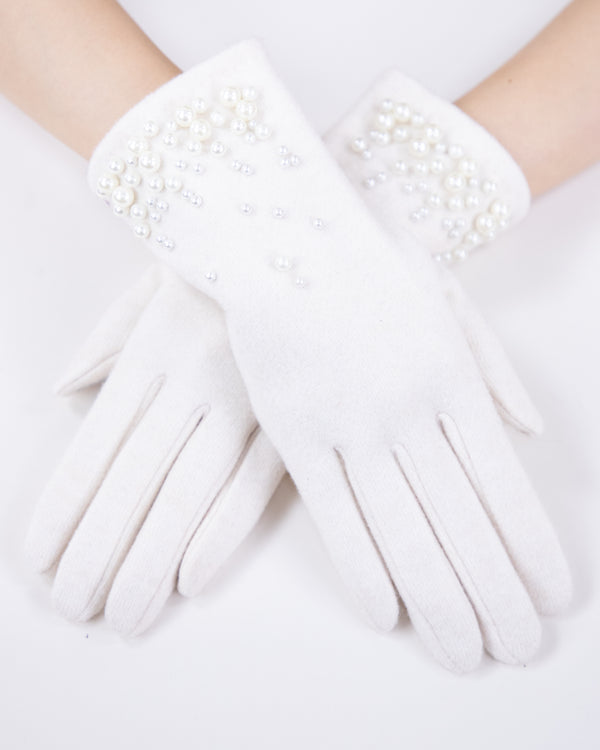Wool Felted Gloves Pearls