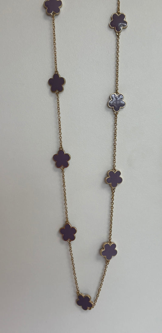 Purple Flowers Necklace