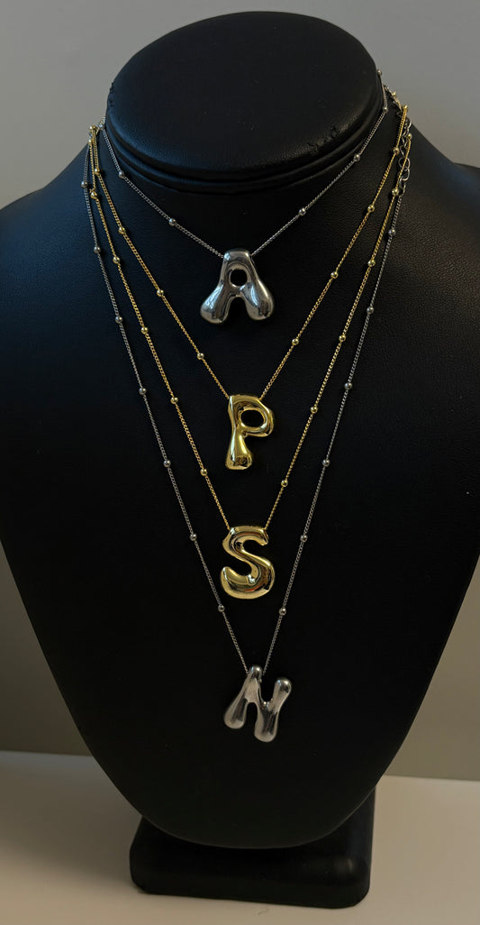 14K Gold Dipped Bubble Initial