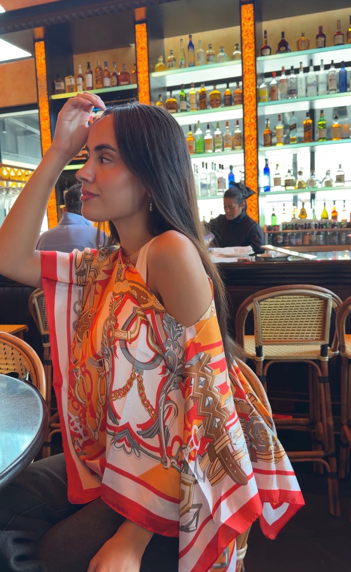 Satin Scarf Poncho