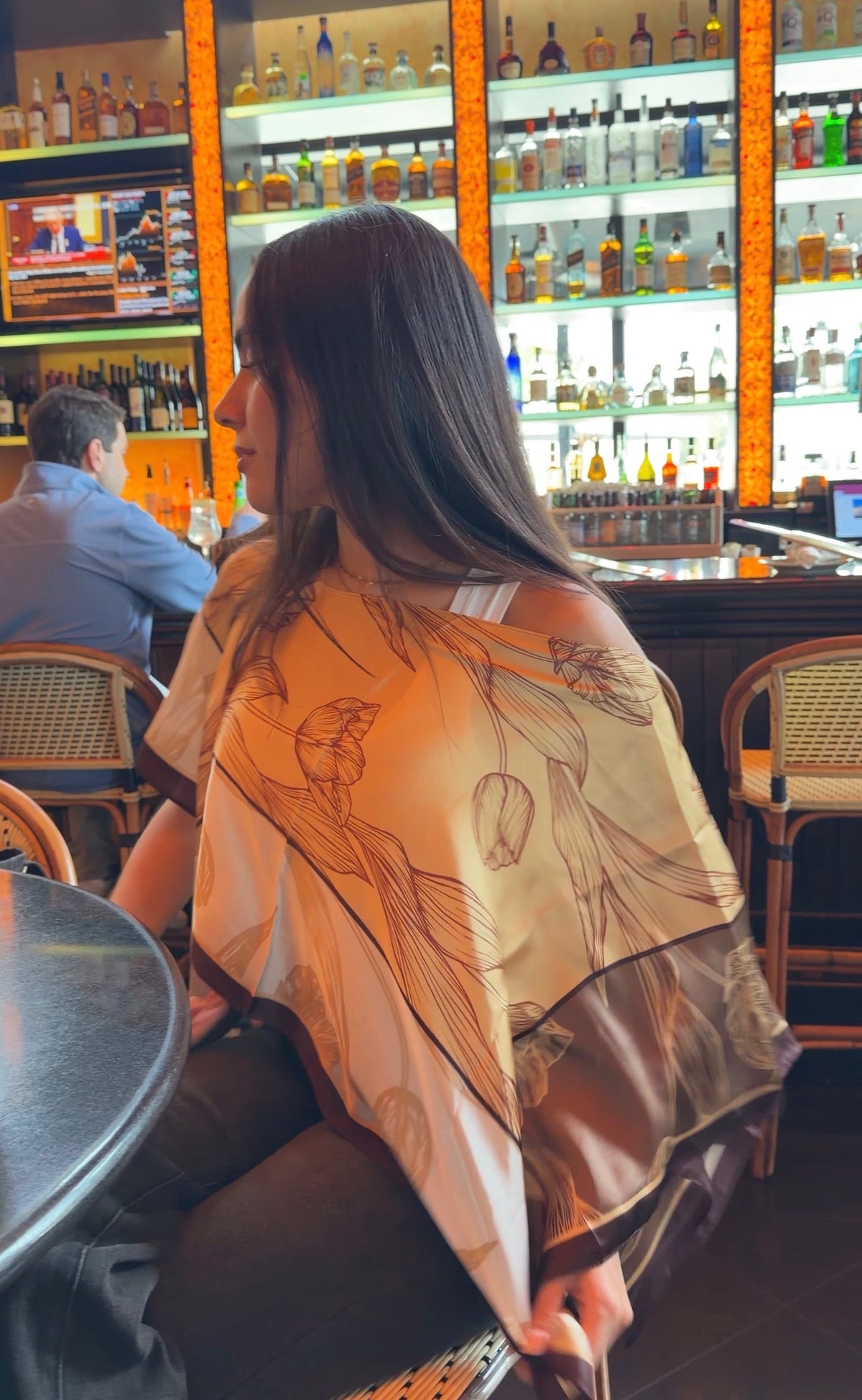 Satin Scarf Poncho