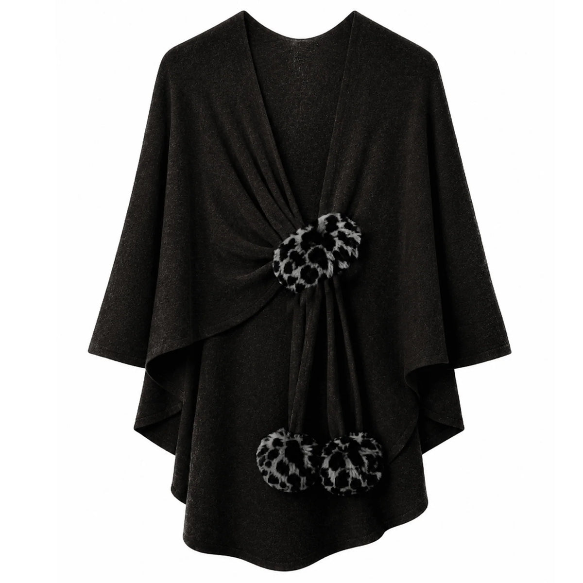 Leo Fur Tassel Ruana