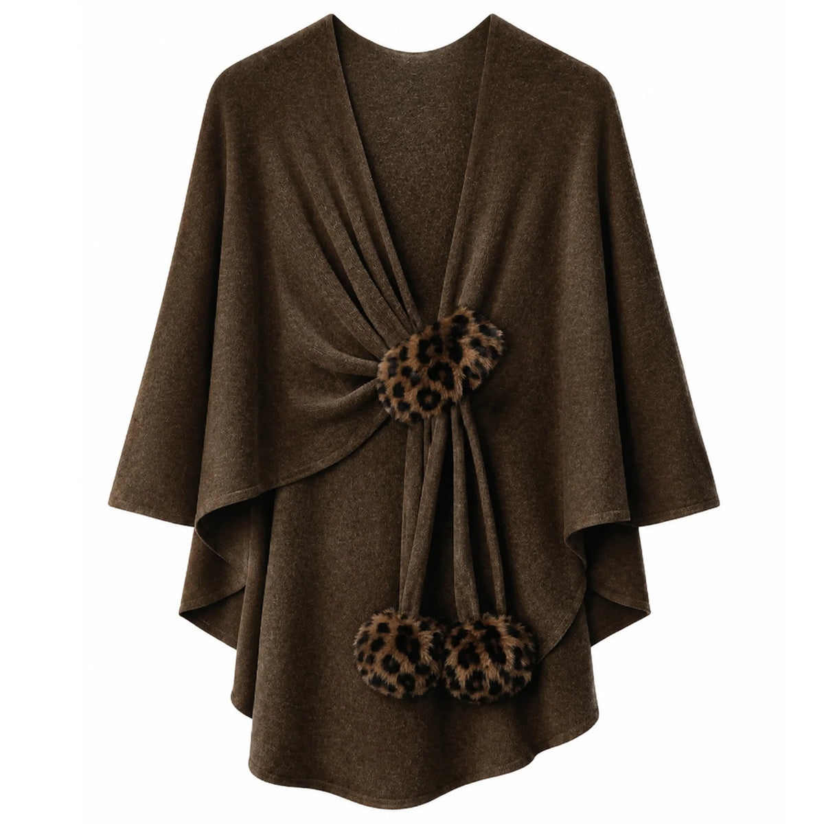 Leo Fur Tassel Ruana