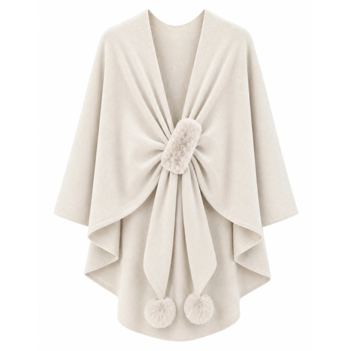 Fur Tassel Ruana