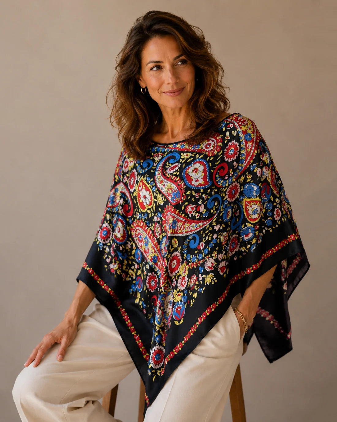 Satin Scarf Poncho