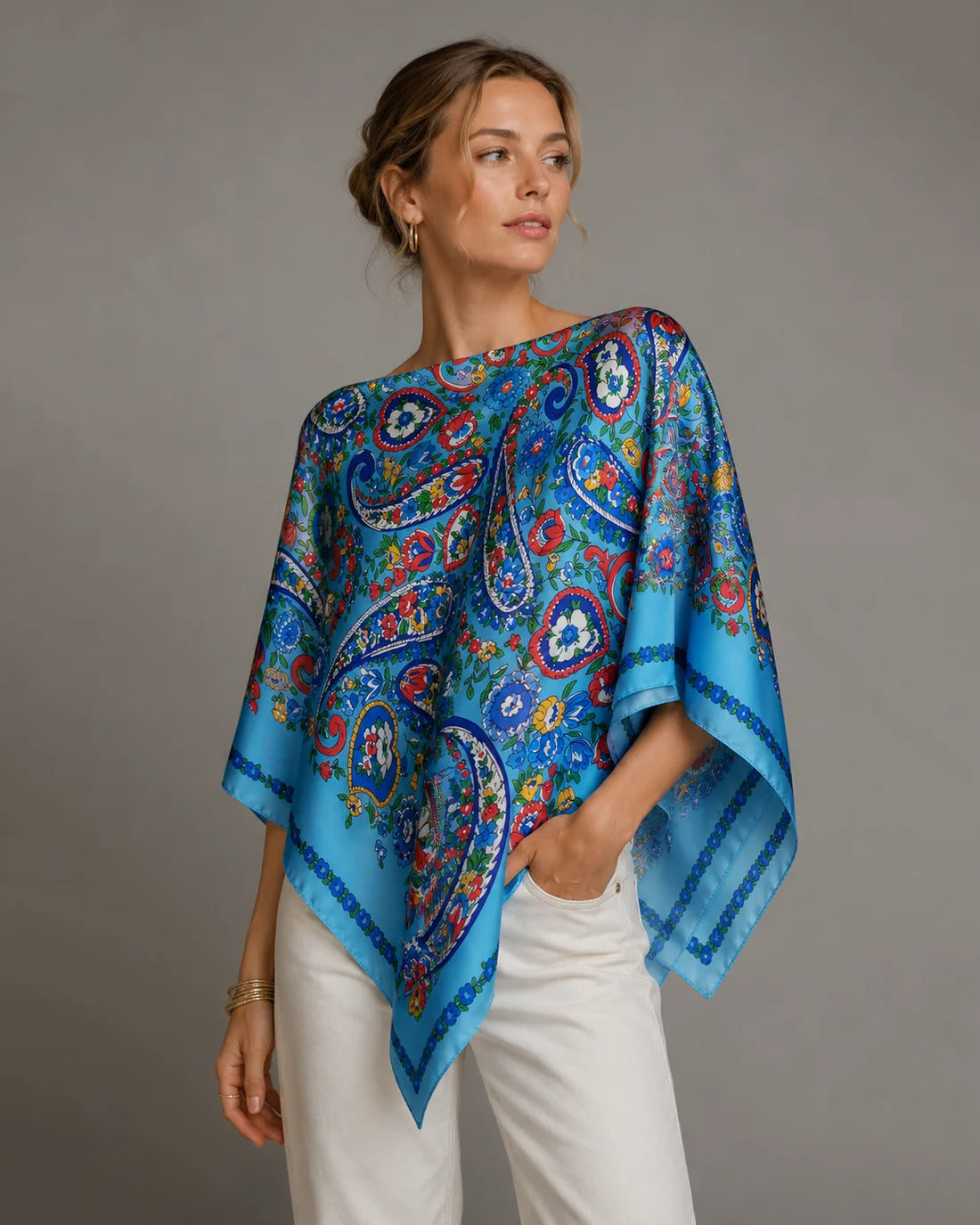 Satin Scarf Poncho
