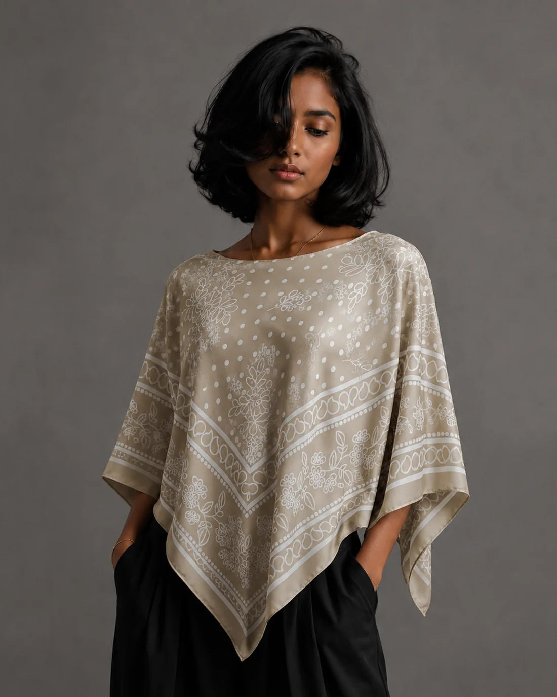 Satin Scarf Poncho