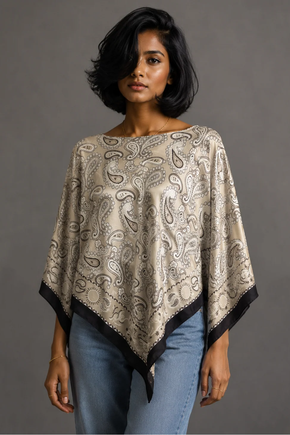Satin Scarf Poncho