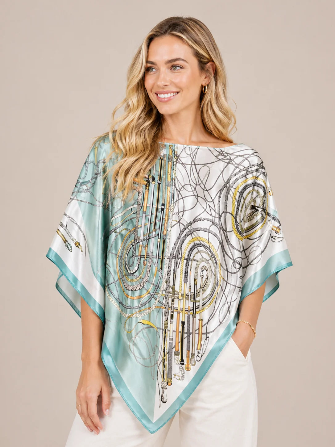 Satin Scarf Poncho