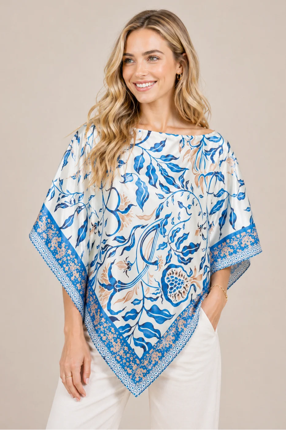 Satin Scarf Poncho