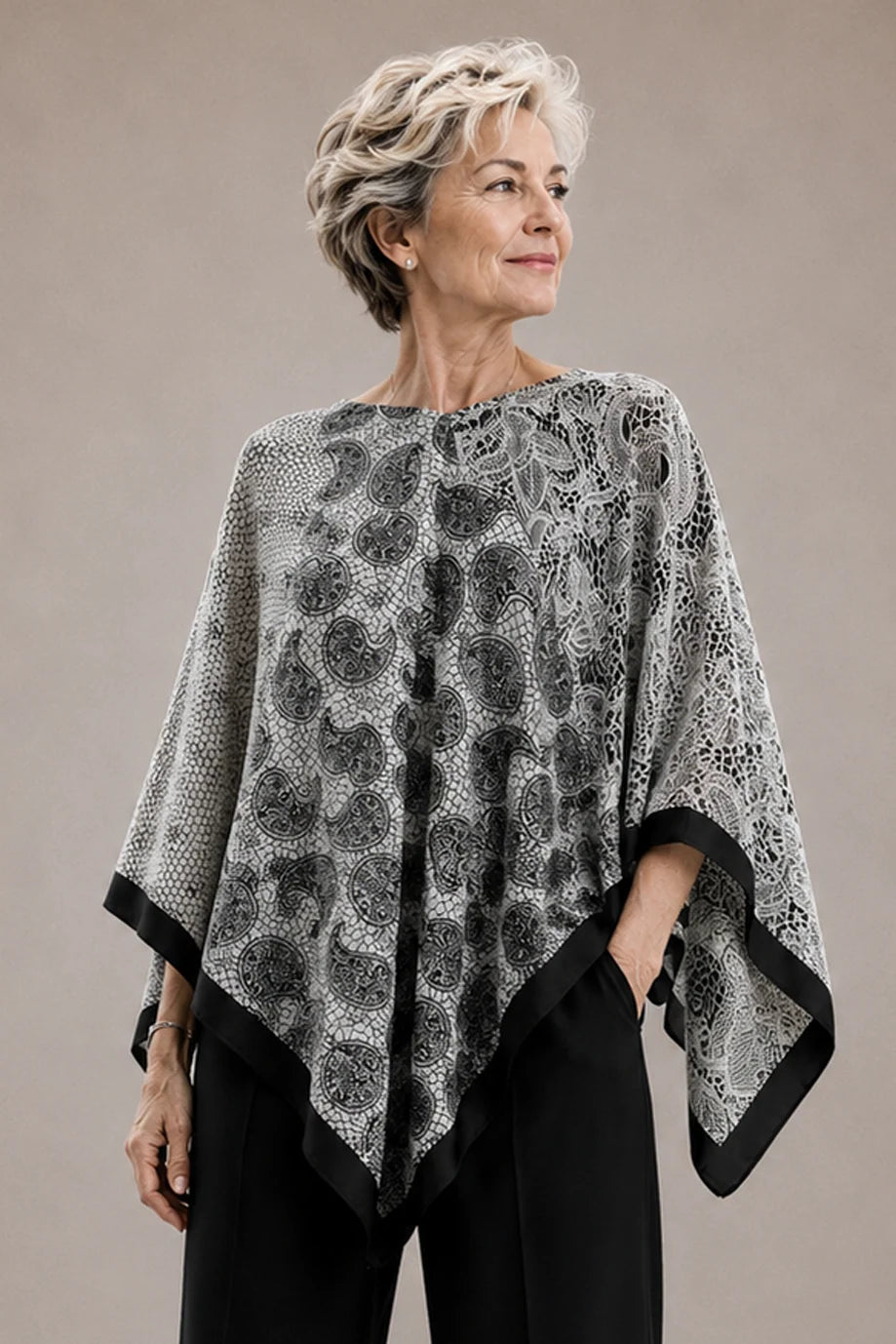 Satin Scarf Poncho