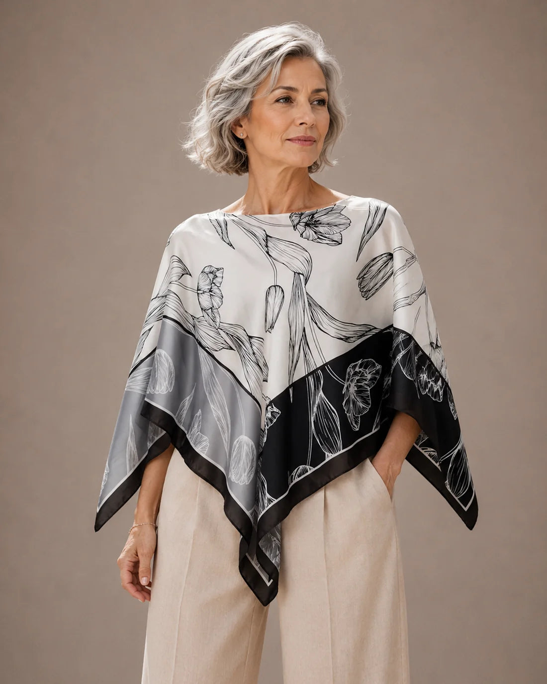 Satin Scarf Poncho