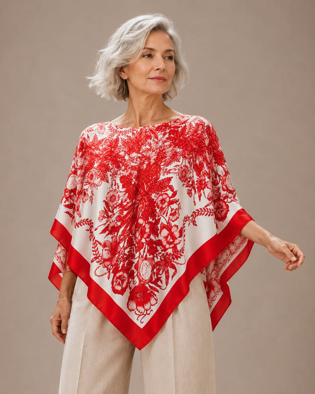 Satin Scarf Poncho