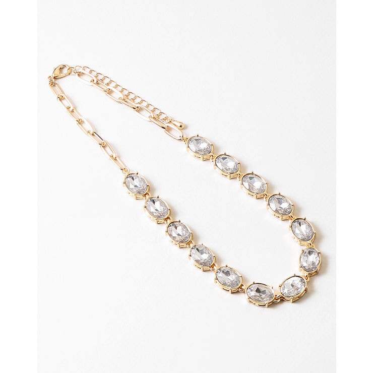 Oval Rhinestone Necklace