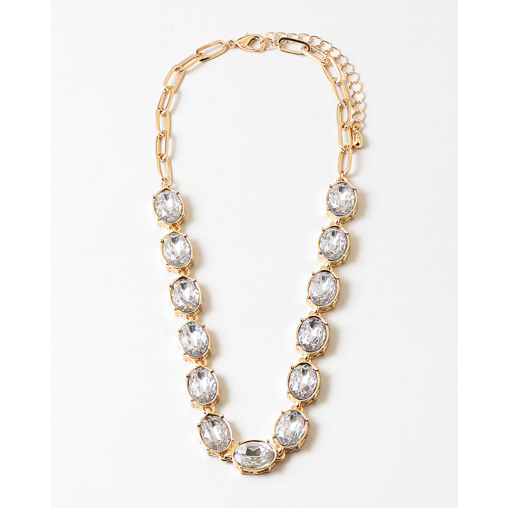 Oval Rhinestone Necklace