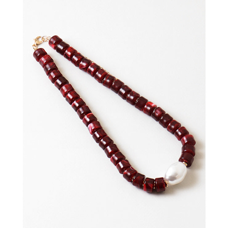 Burgundy Pearl Necklace