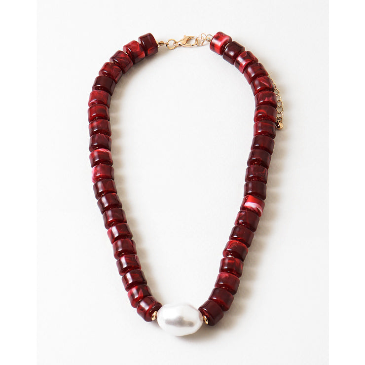 Burgundy Pearl Necklace