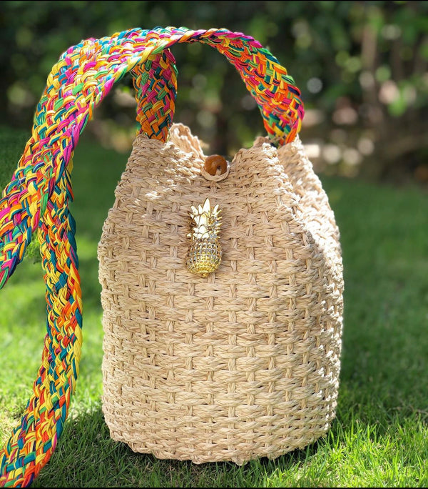 Bolso Iraca Broche Piña