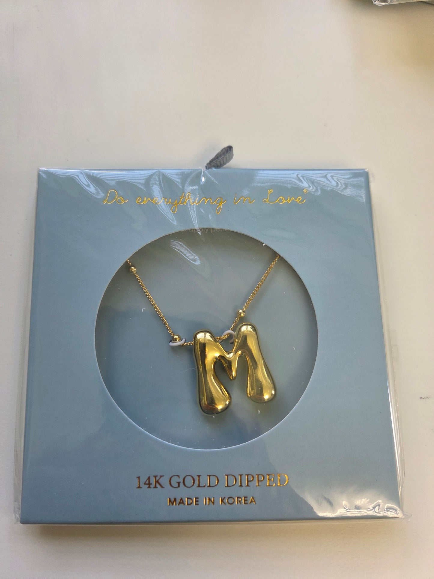 14K Gold Dipped Bubble Initial