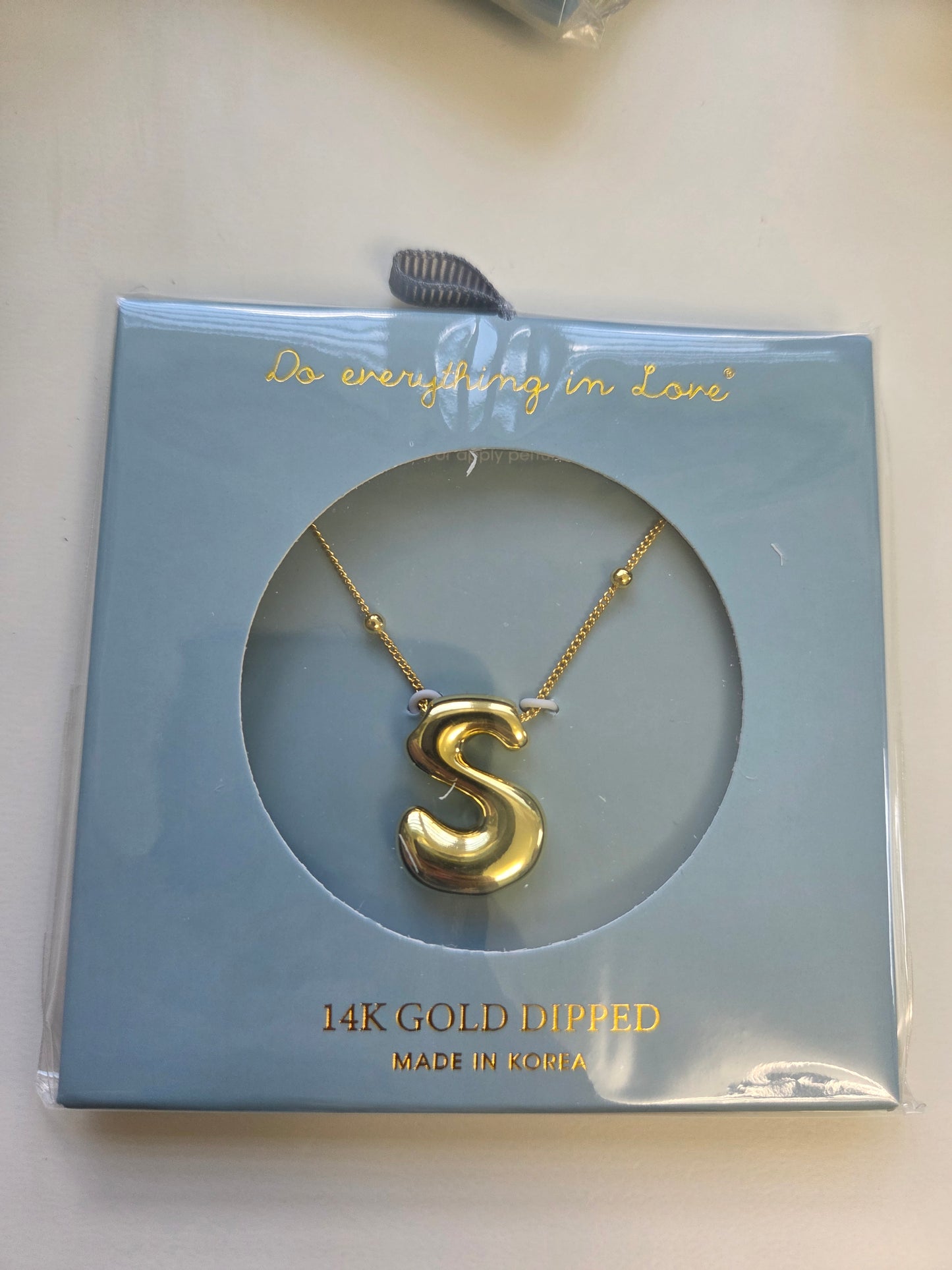 14K Gold Dipped Bubble Initial