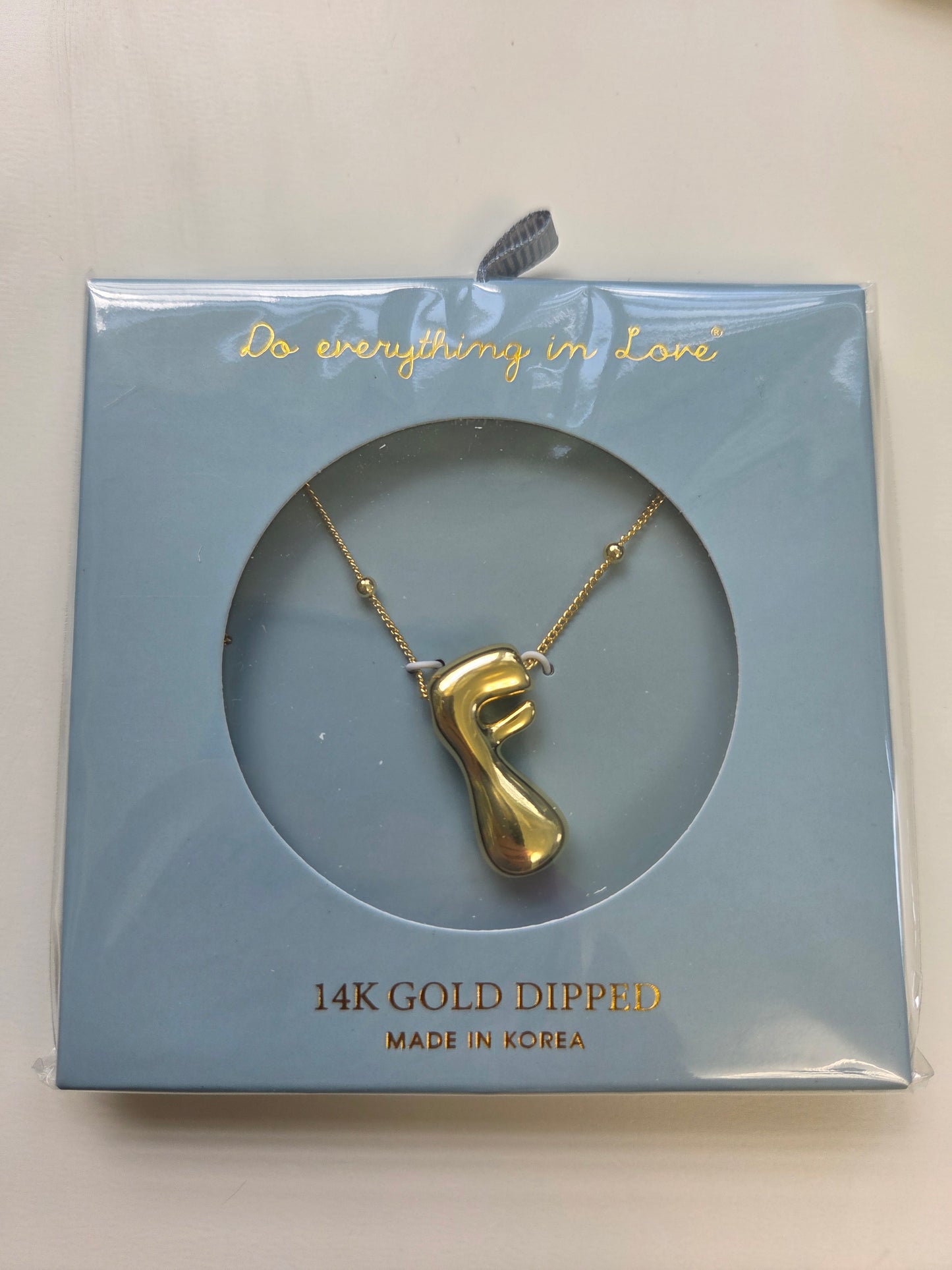 14K Gold Dipped Bubble Initial