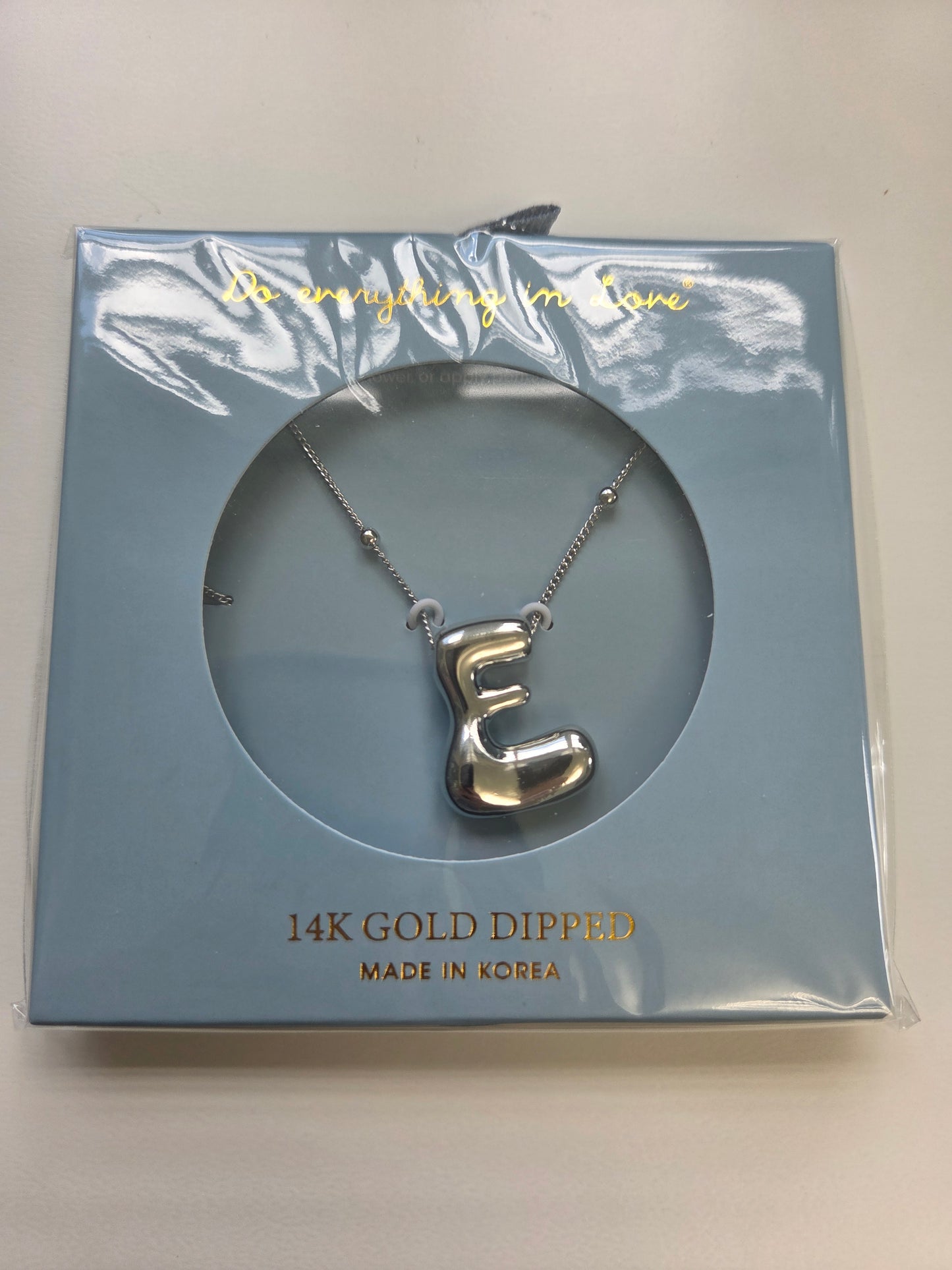 White Gold Bubble Initial