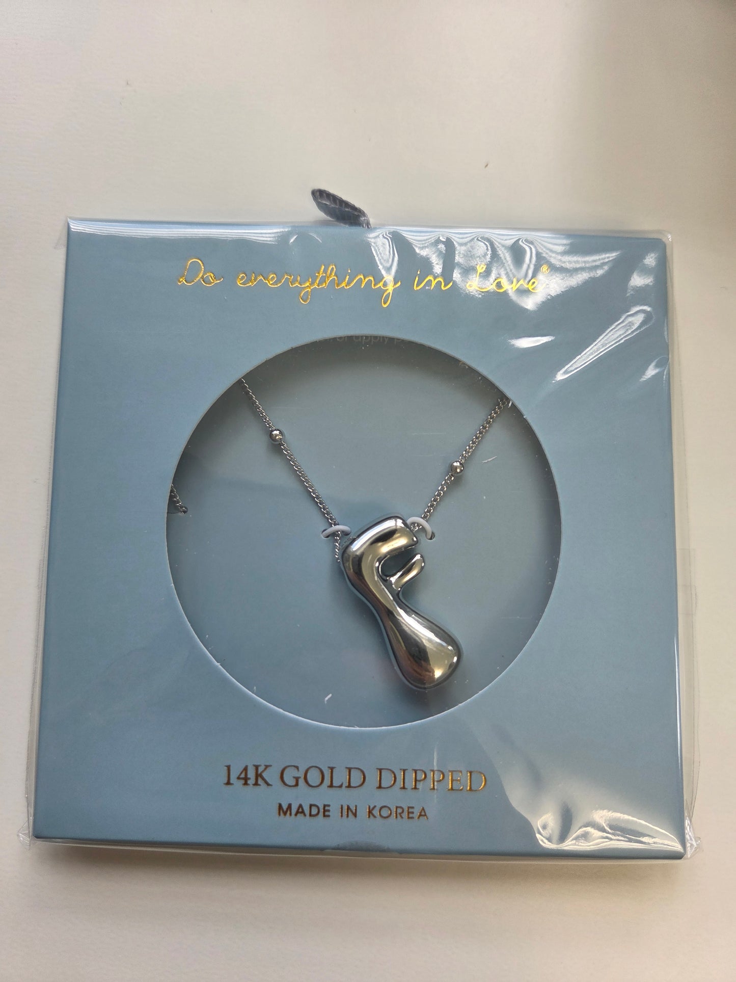 White Gold Bubble Initial