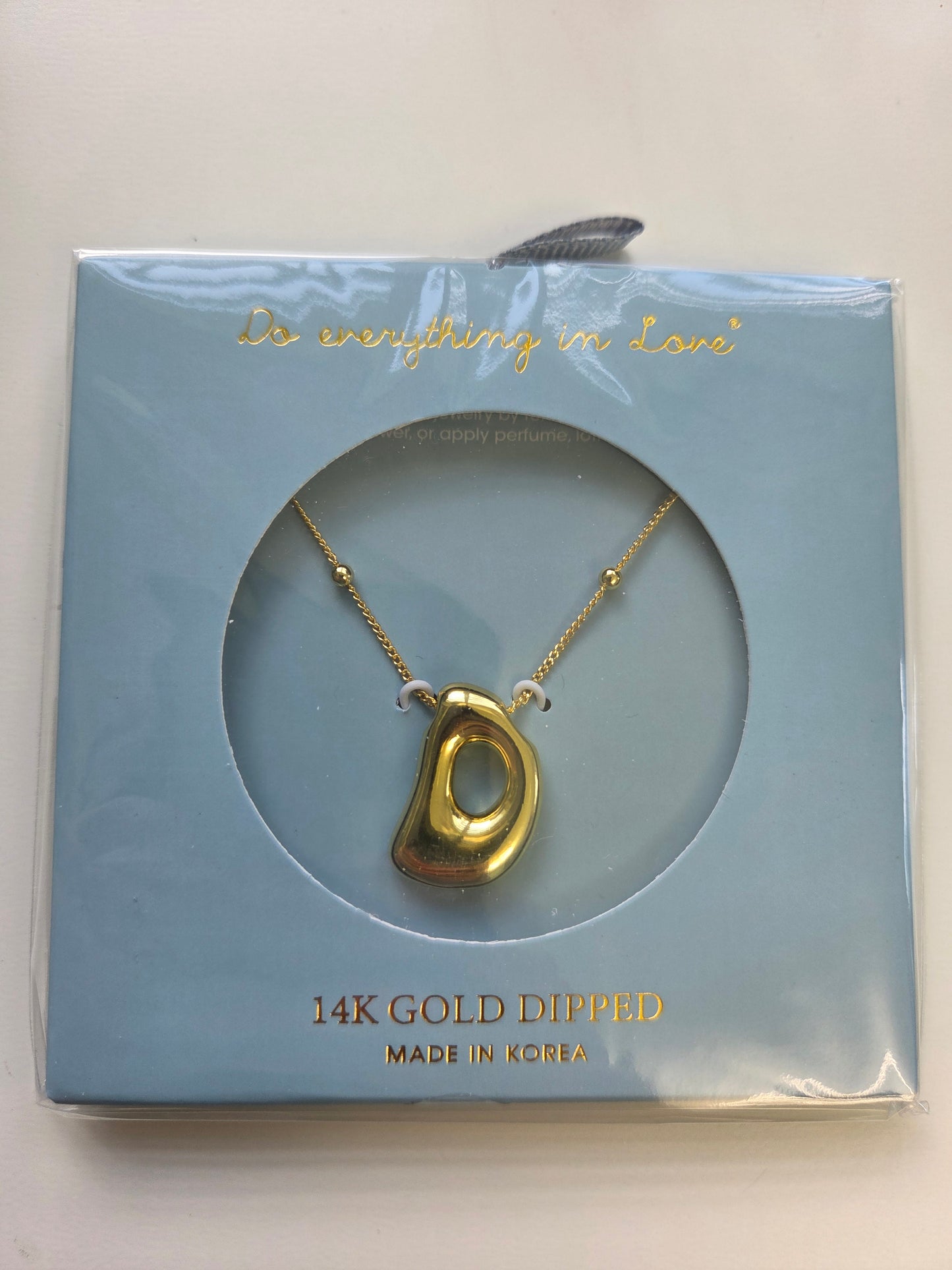 14K Gold Dipped Bubble Initial