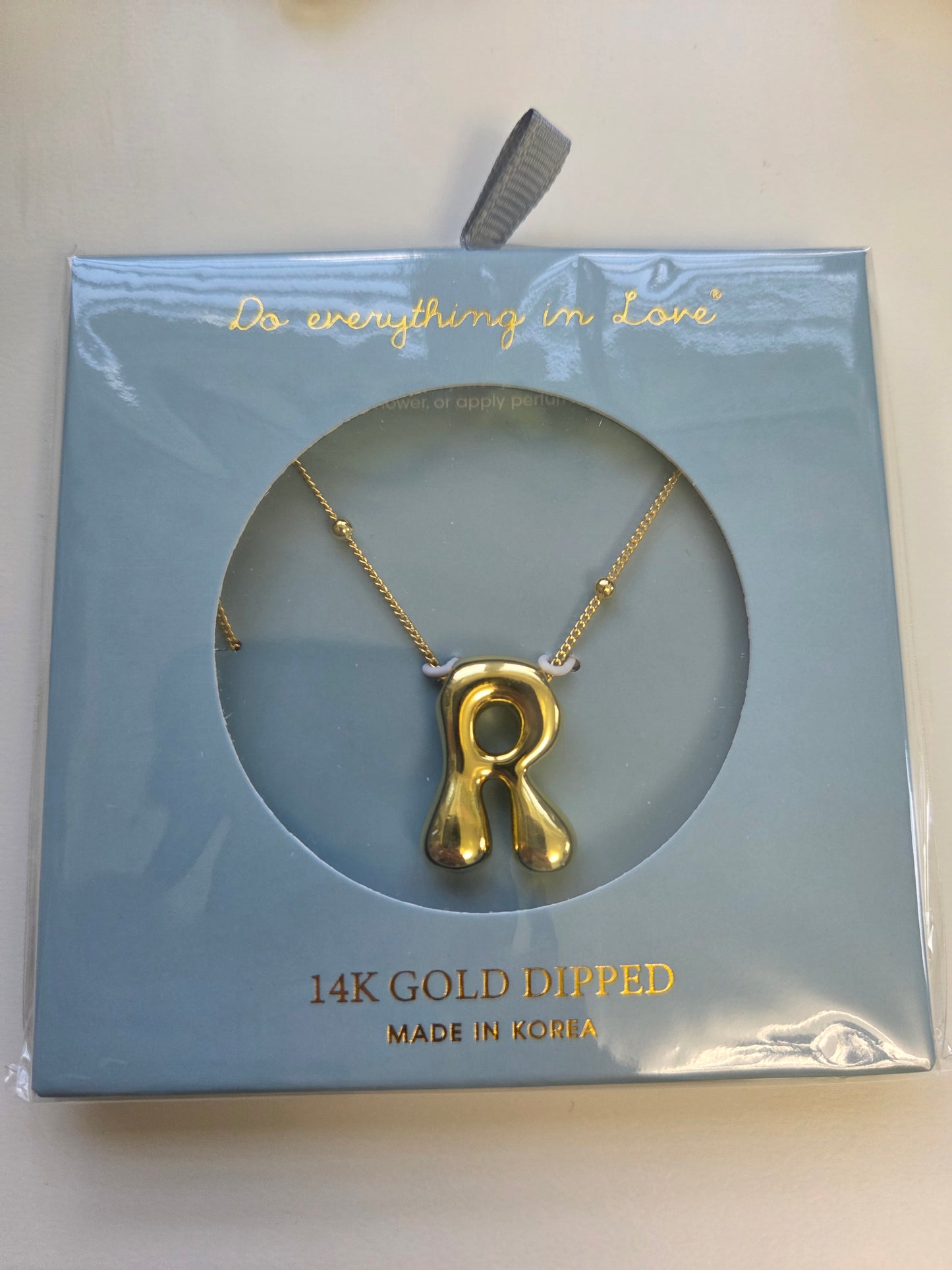 14K Gold Dipped Bubble Initial
