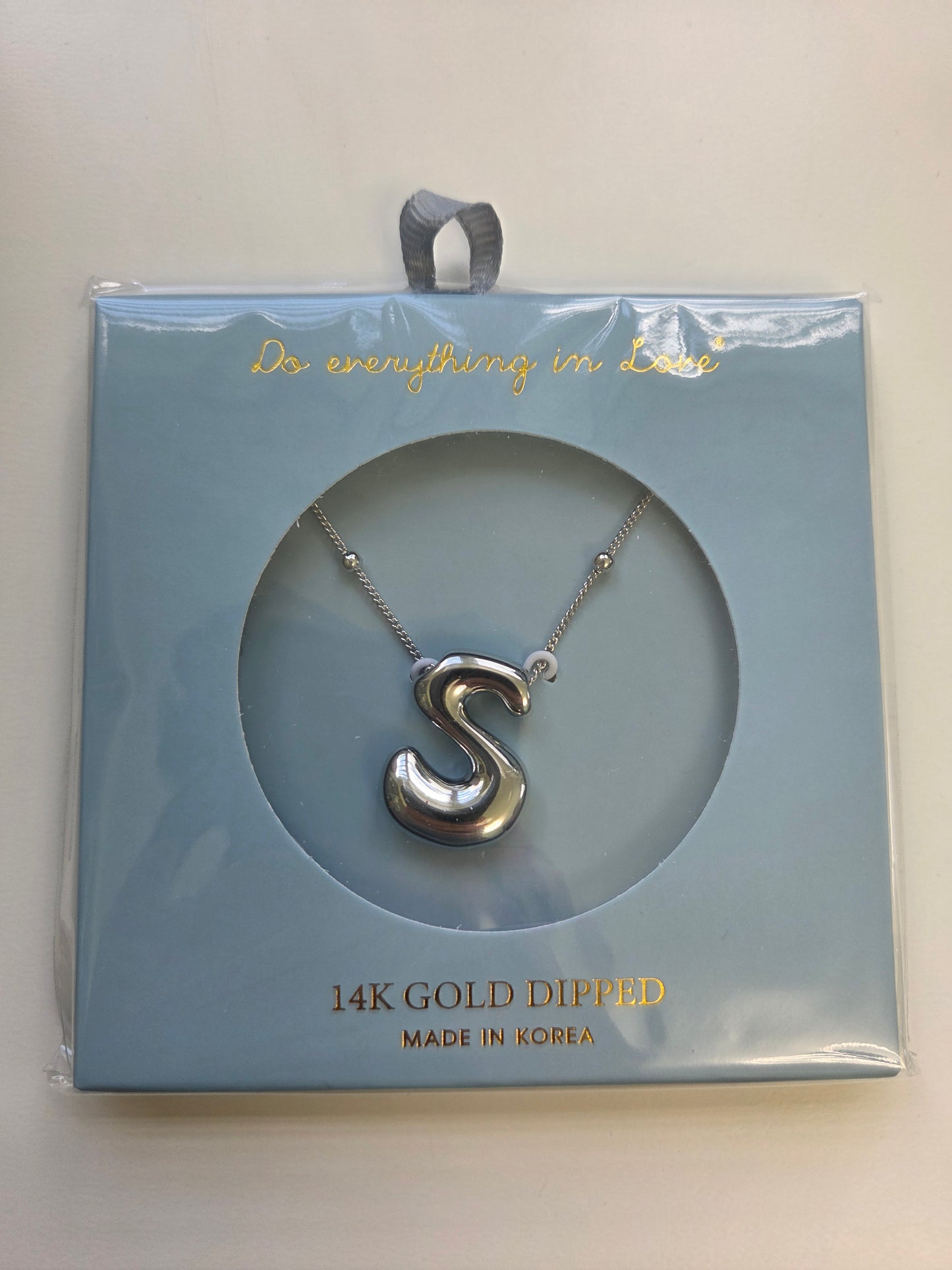 White Gold Bubble Initial