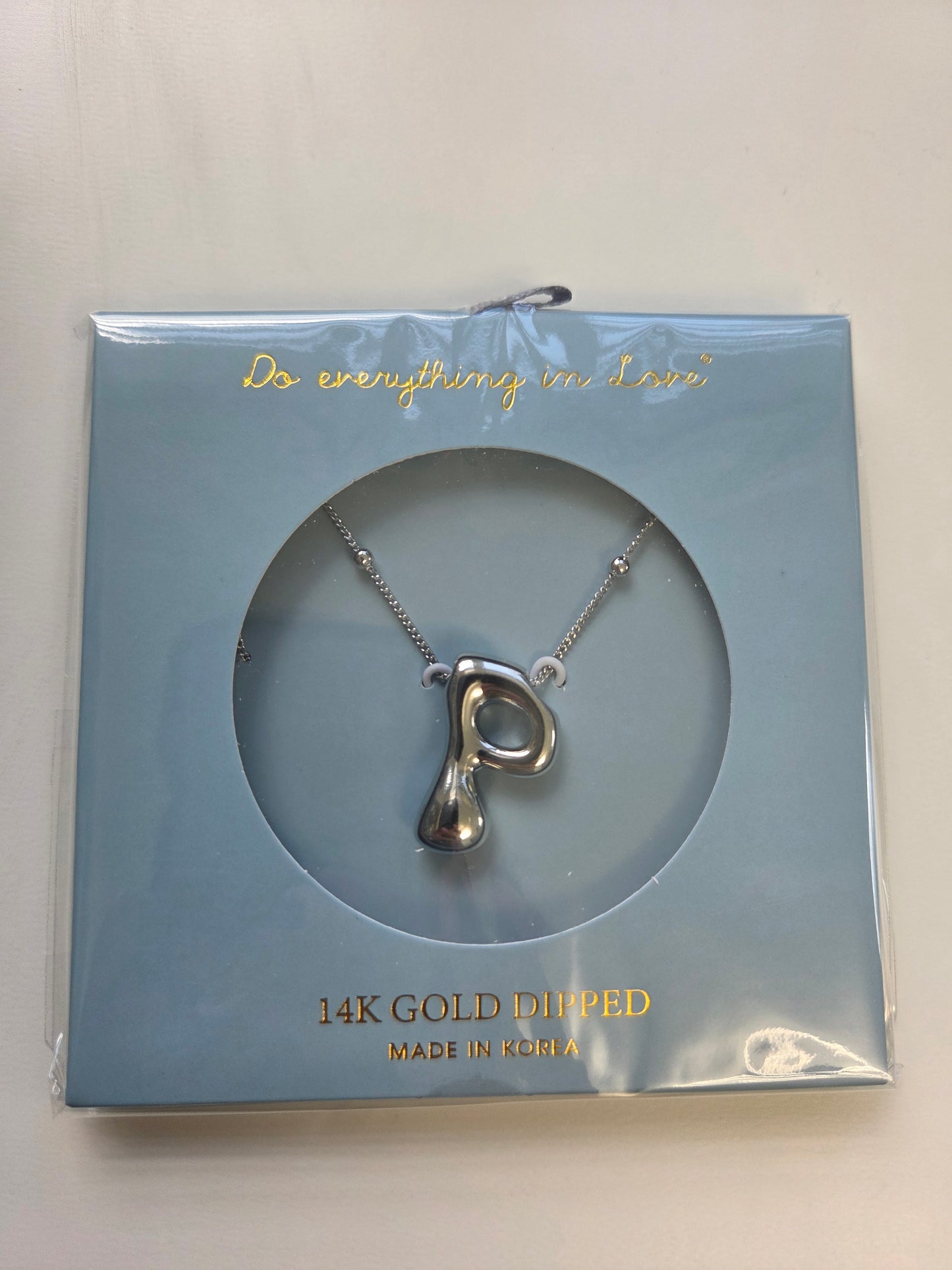 White Gold Bubble Initial