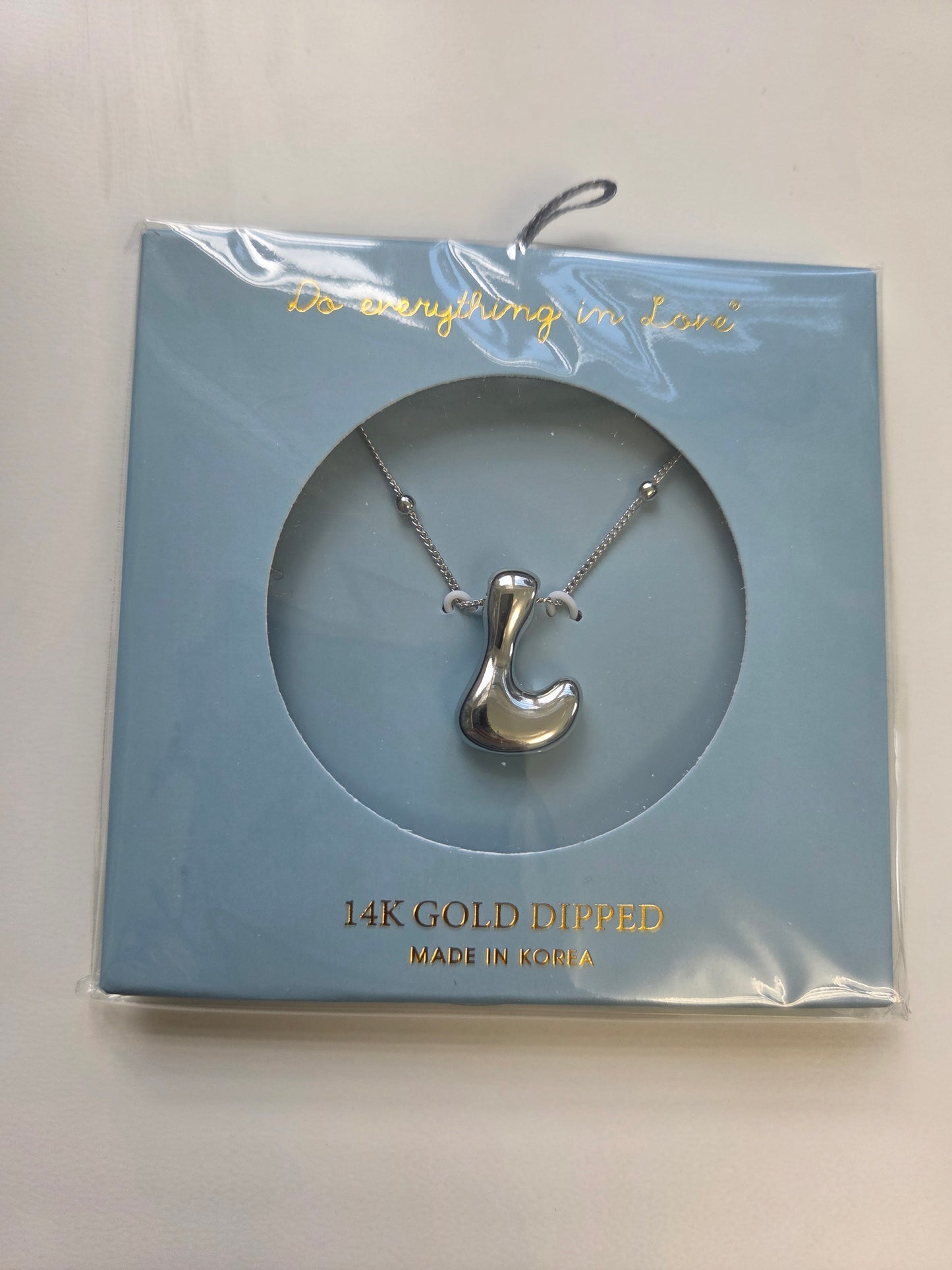 White Gold Bubble Initial