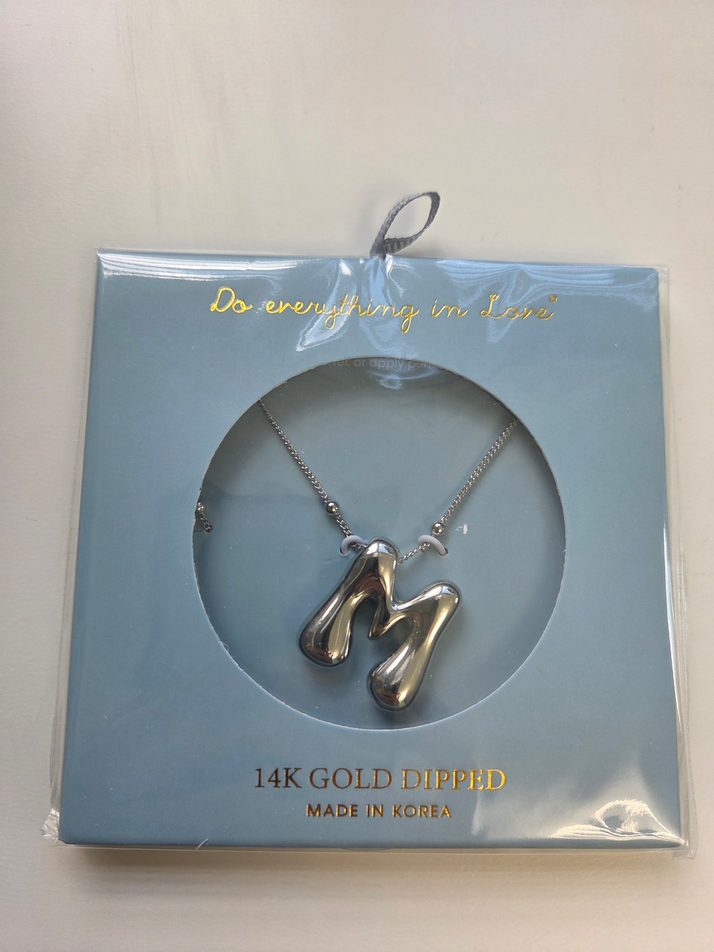White Gold Bubble Initial