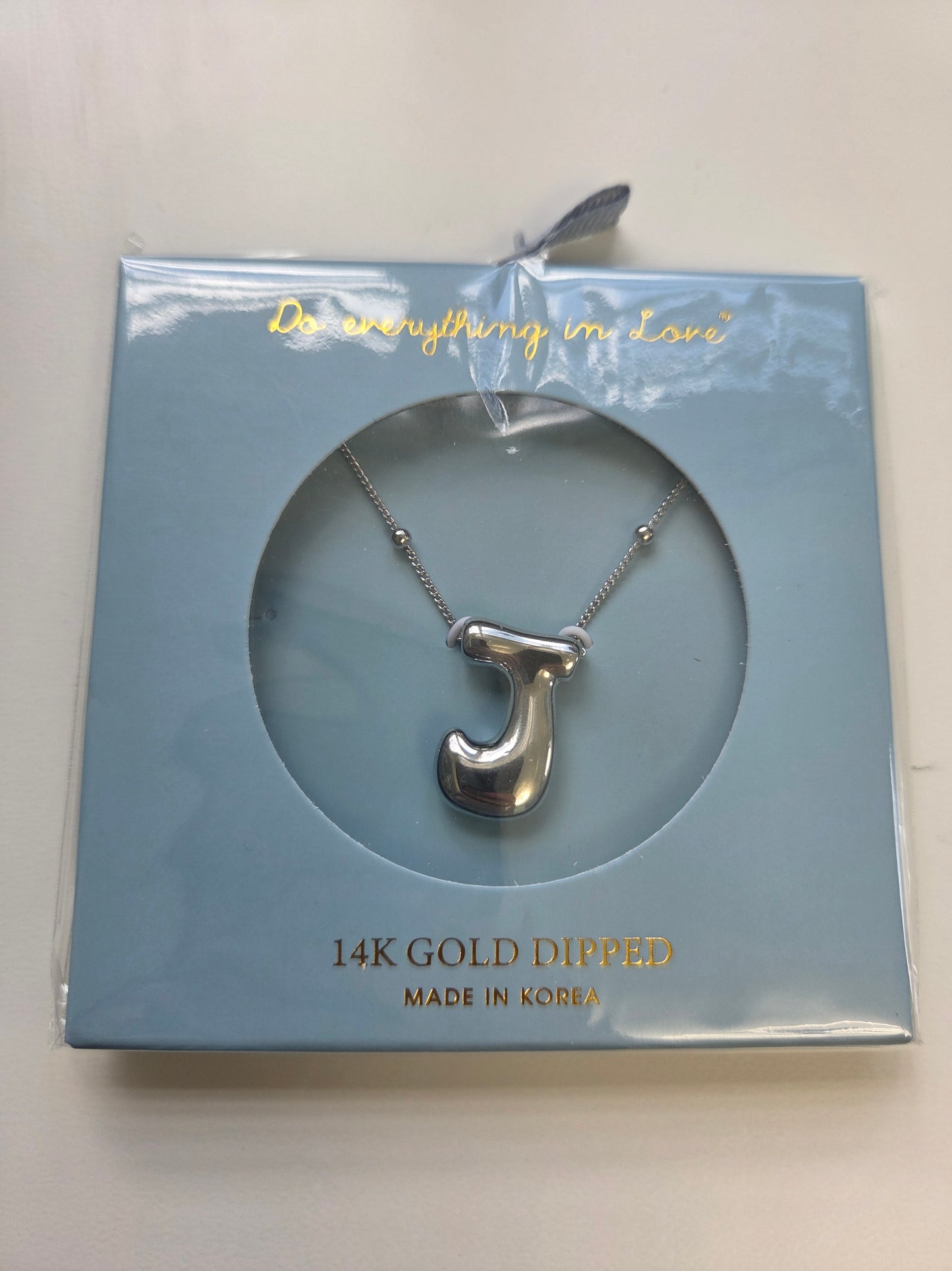 White Gold Bubble Initial