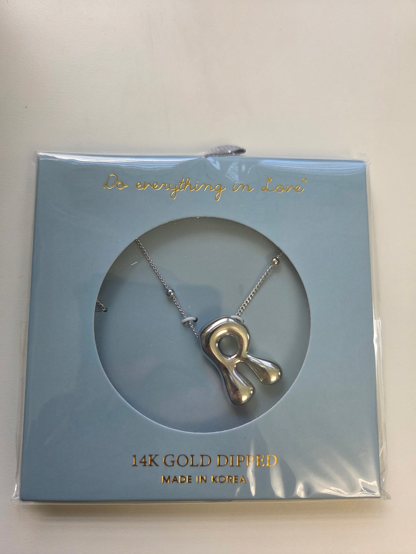 White Gold Bubble Initial