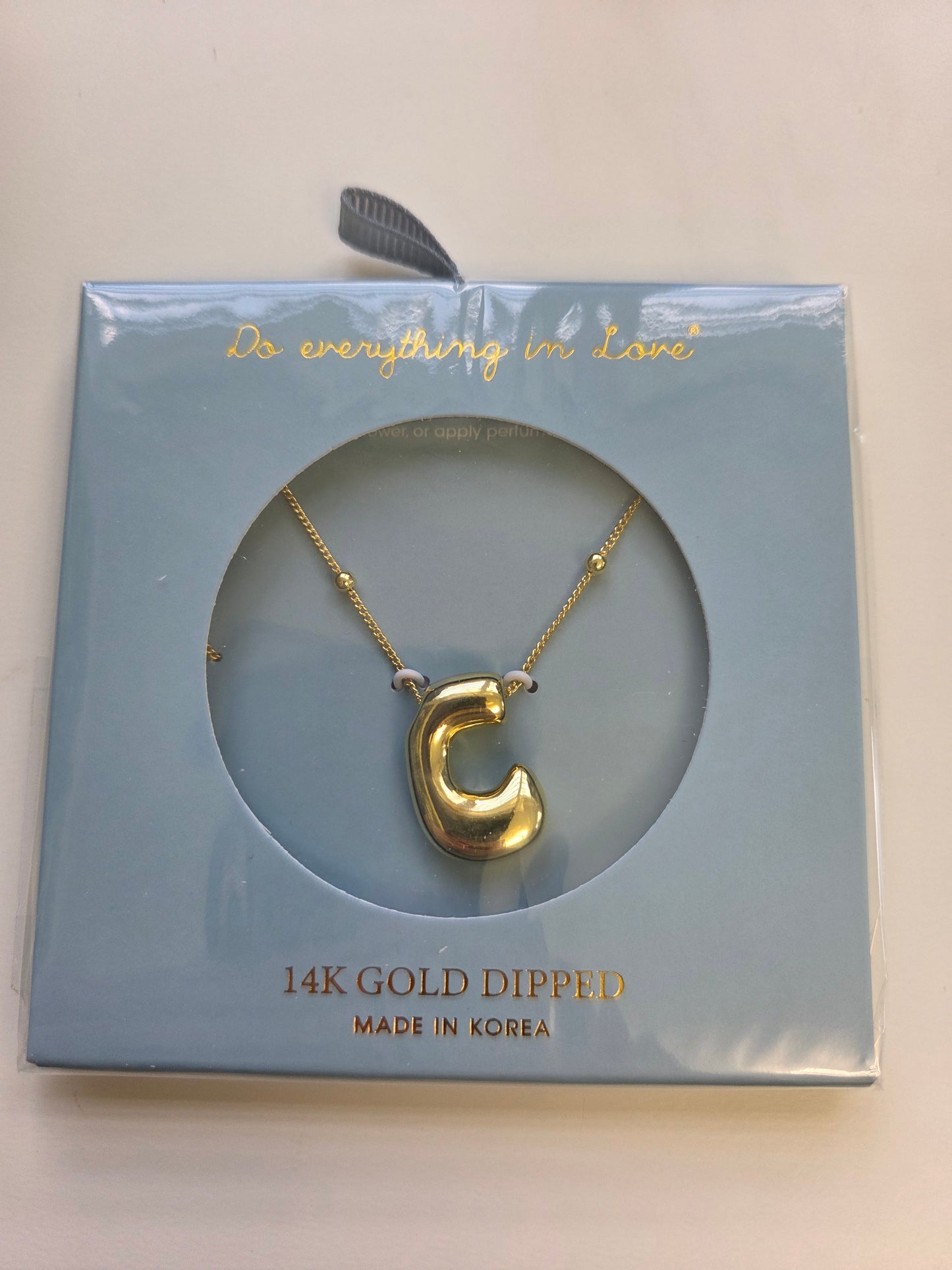 14K Gold Dipped Bubble Initial