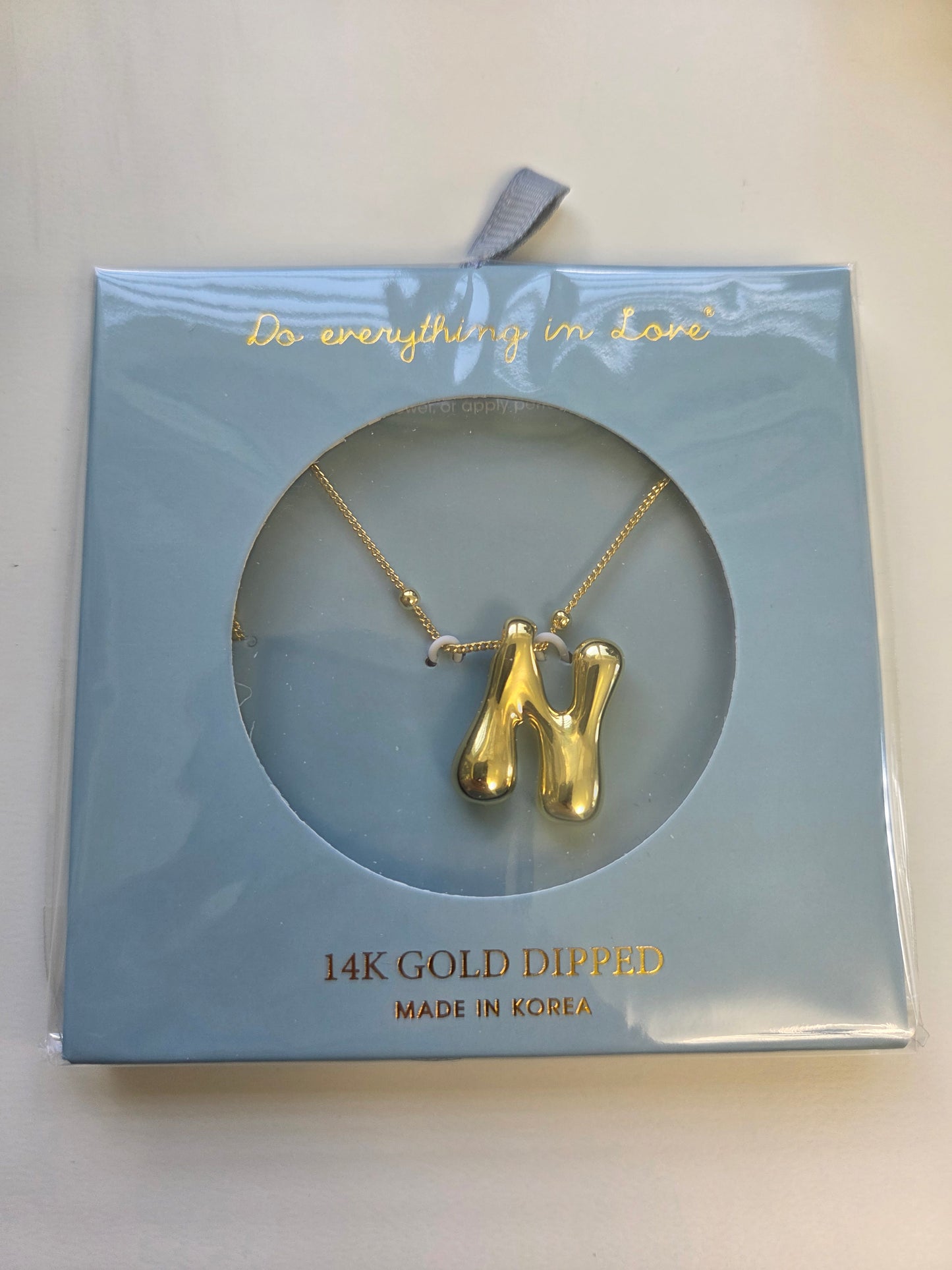 14K Gold Dipped Bubble Initial