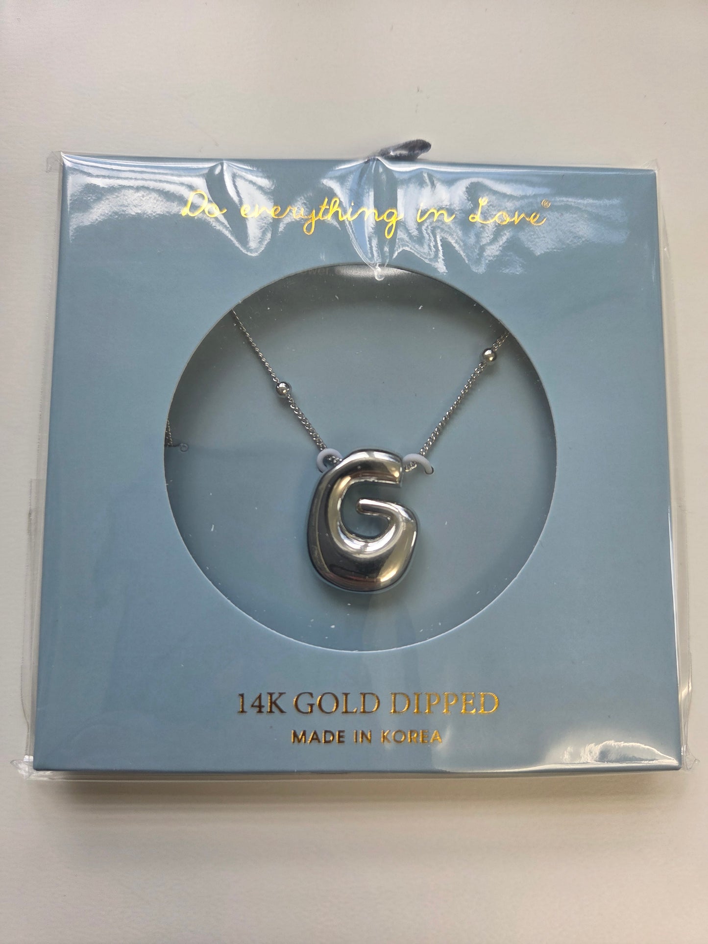 White Gold Bubble Initial
