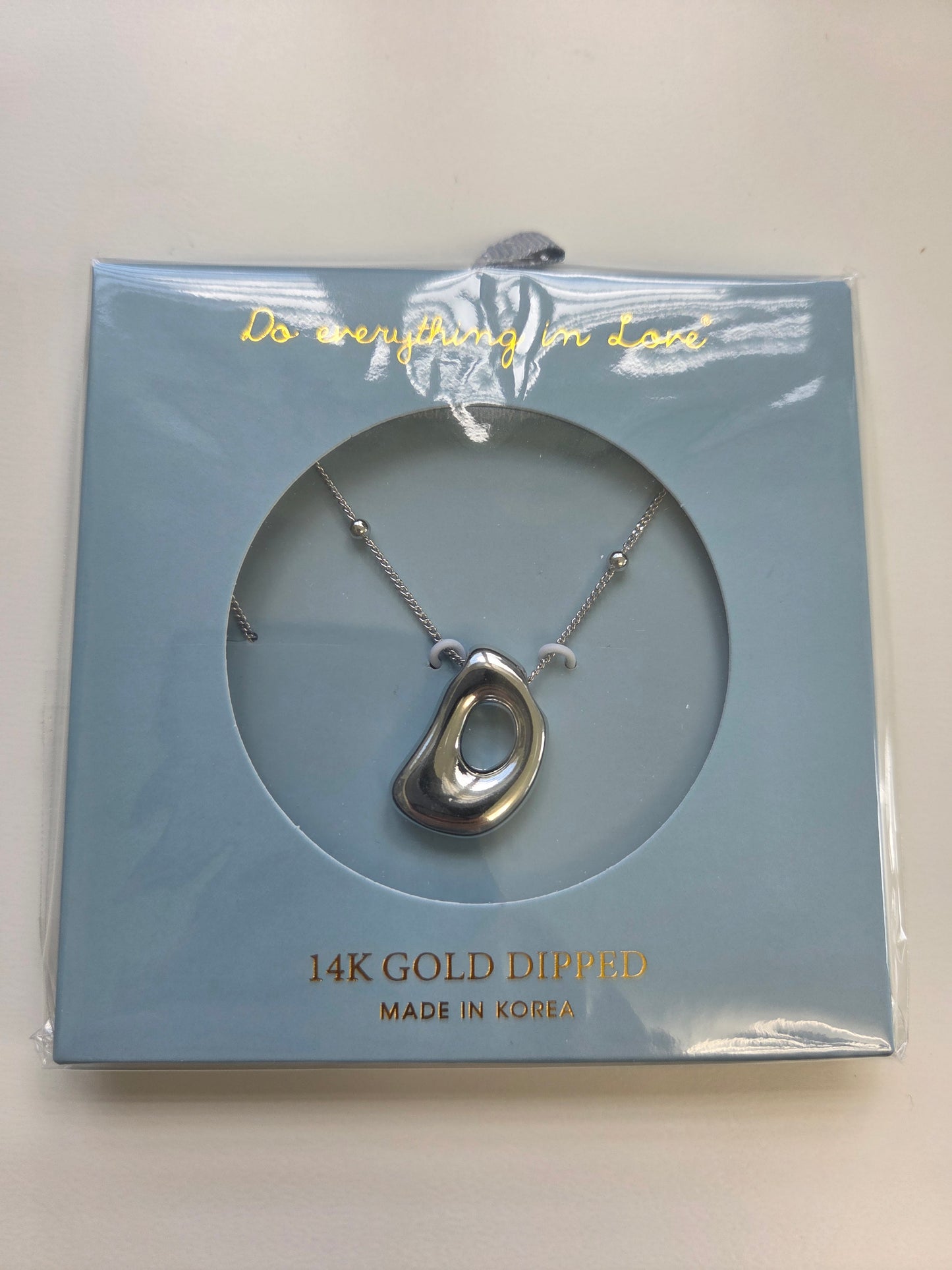 White Gold Bubble Initial