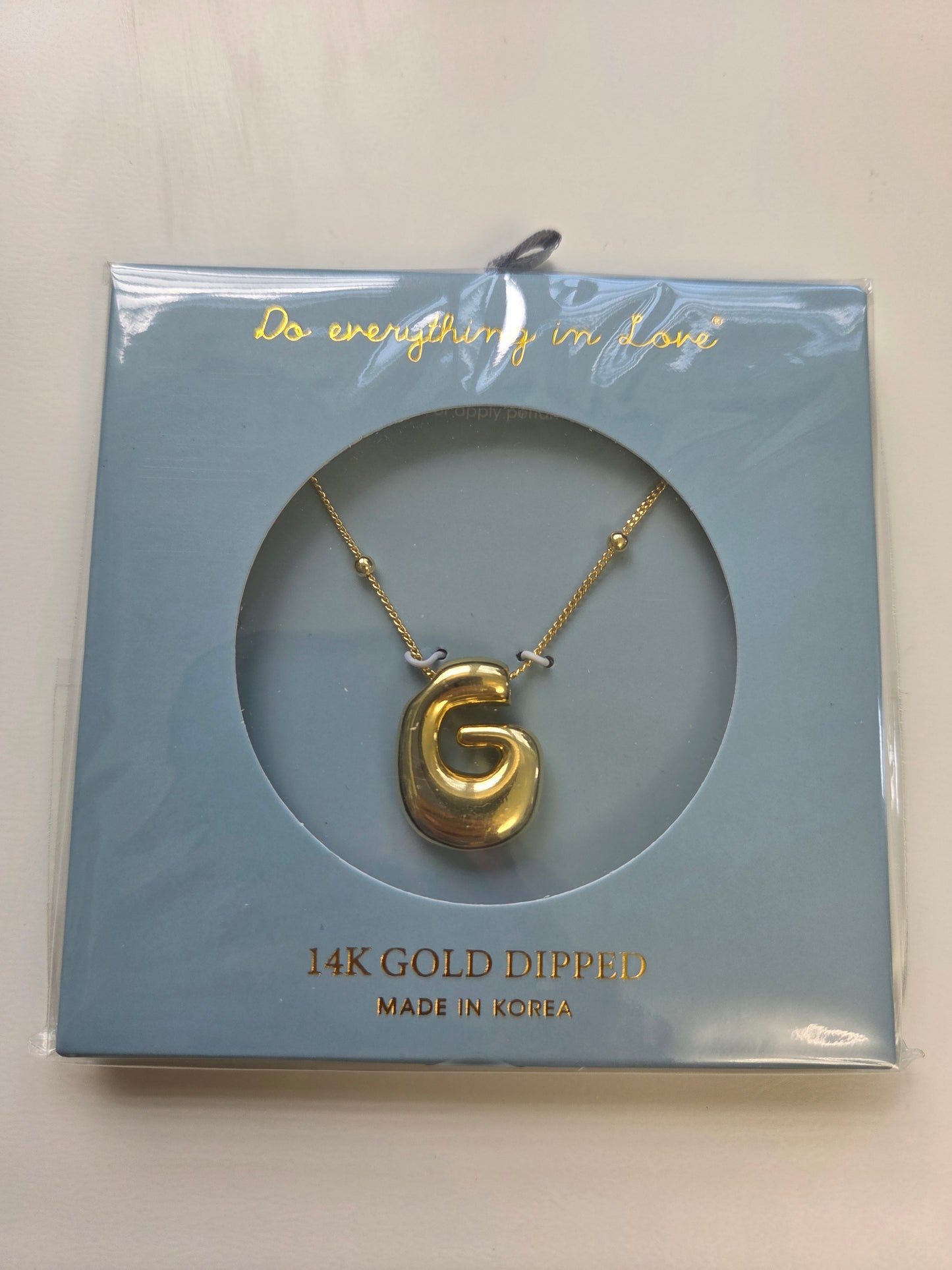 14K Gold Dipped Bubble Initial